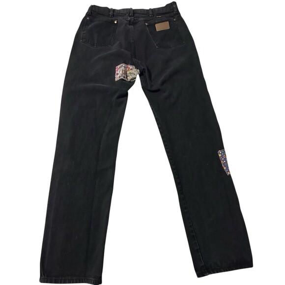 Vintage Wrangler Unisex Patchwork  jeans - Size 35x36 - Picture 2 of 10